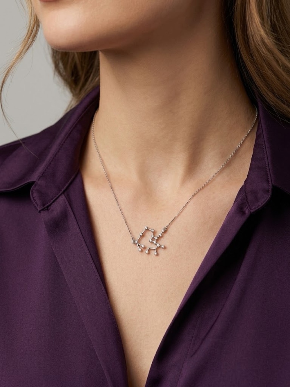 Silver Sagittarius Constellation Pendant Necklace